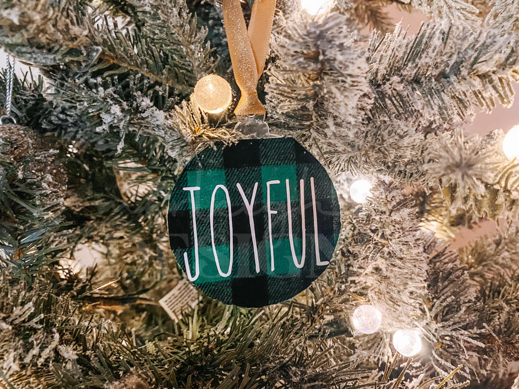 Buffalo Plaid Joyful Christmas Ornament