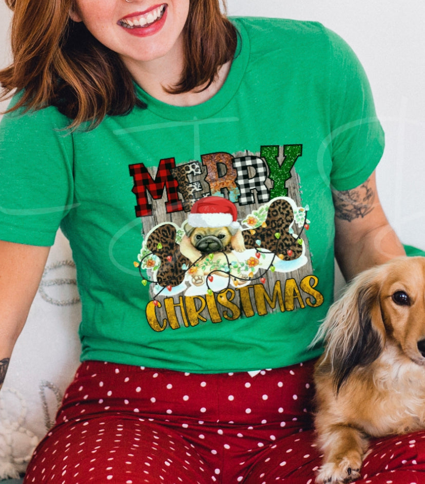 Merry Christmas Pug Shirt
