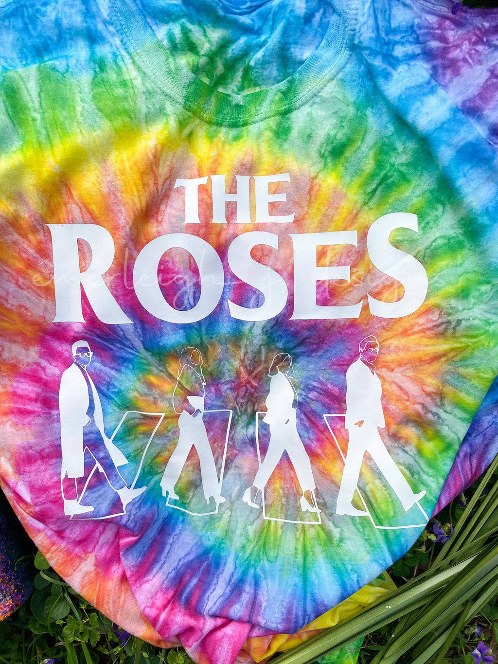 Neon Tie-Dye Roses Graphic Tee (available up to 5X)